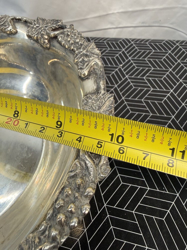 Vintage Silver Tone Grapevine Bowl - NOT SILVER -