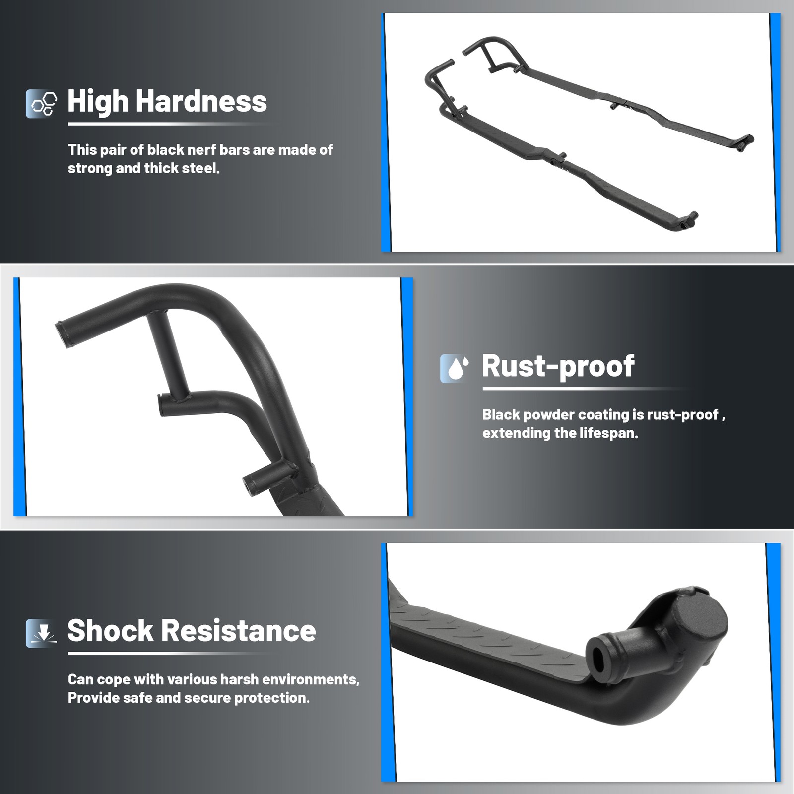 For Polaris Ranger Crew XP 1000 2019-25 24 UTV Rock Sliders Nerf Bars Side Steps