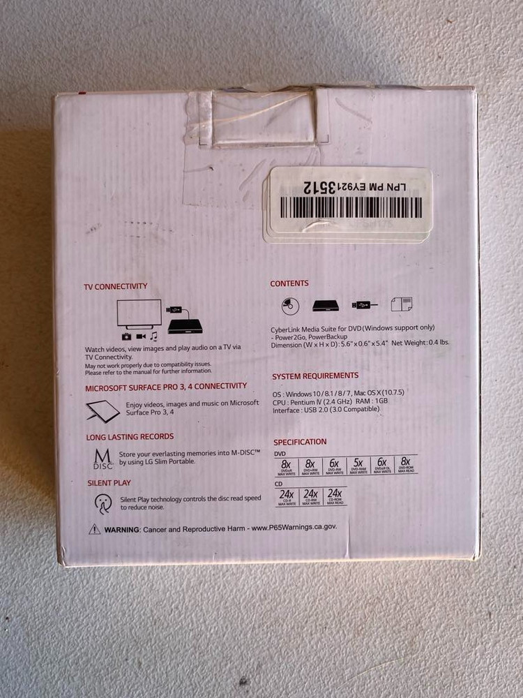 LG Electronics USB 3.0 Compatible Super-Multi Slim Portable DVD+/-RW