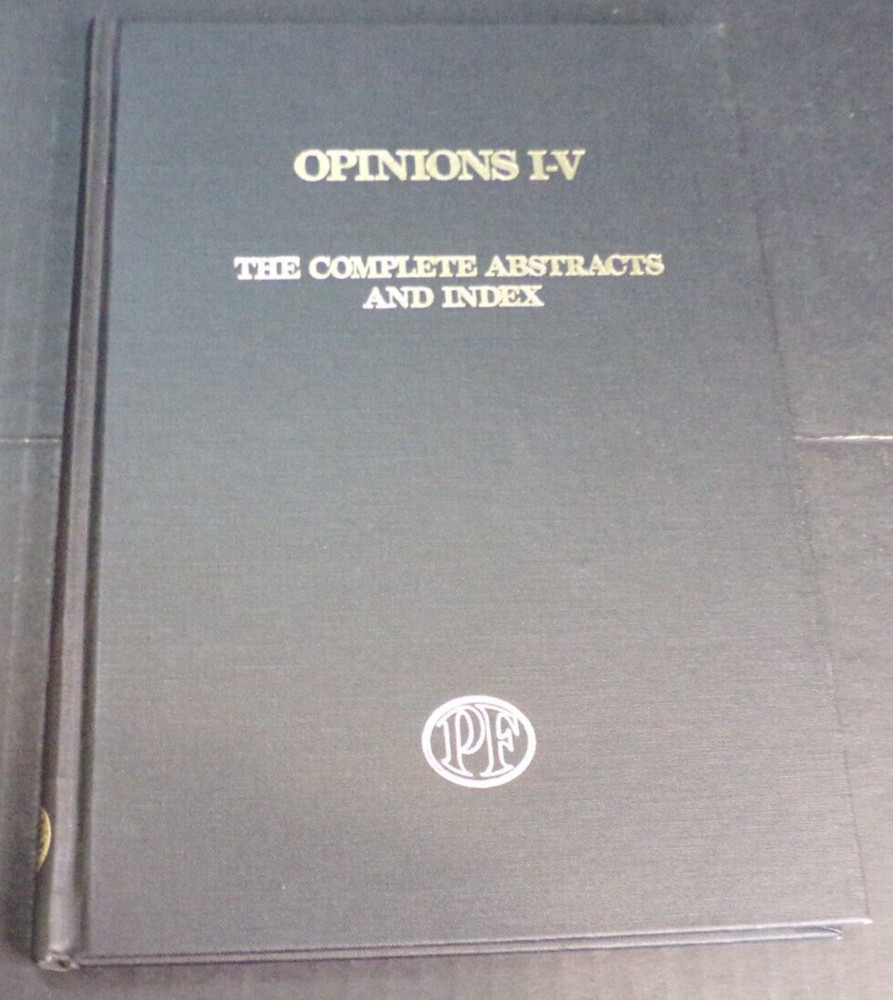 Opinions I-V: The Complete Abstracts and Index (L46)