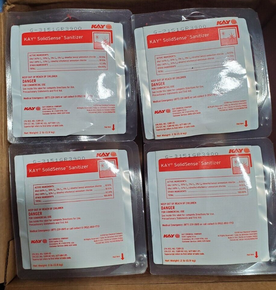 *4PACK* EcoLab KAY Solid Sense Sanitizer Red 2lb Each #1114169
