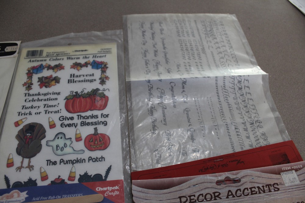 Vintage Rub-On and Water Applied Decals 7 Assorted Packages