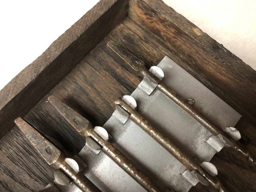 8 Antique Vintage Irwin Auger Bits Oak Case Box