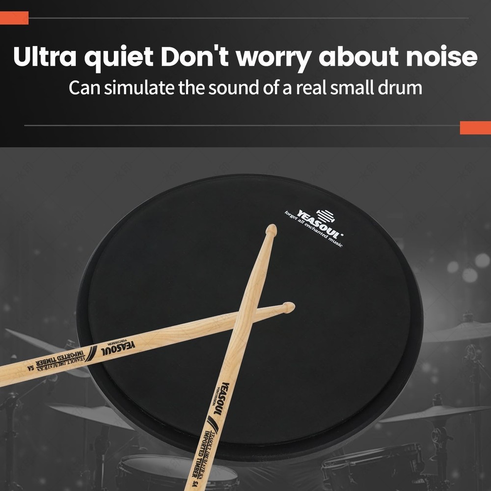 Practice Drum Pad, Drum Practice Pad, Silent Practice Pad for Drumming with D...