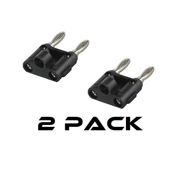 Pair  Dual Banana Plug Post Jack Speaker Wire Cable Audio Connector