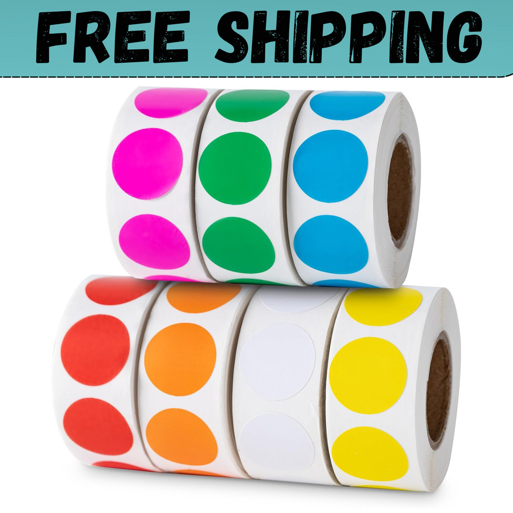 3500 Pcs Colored Dot Stickers, 3/4" Label Sticker round Color Coding Labels