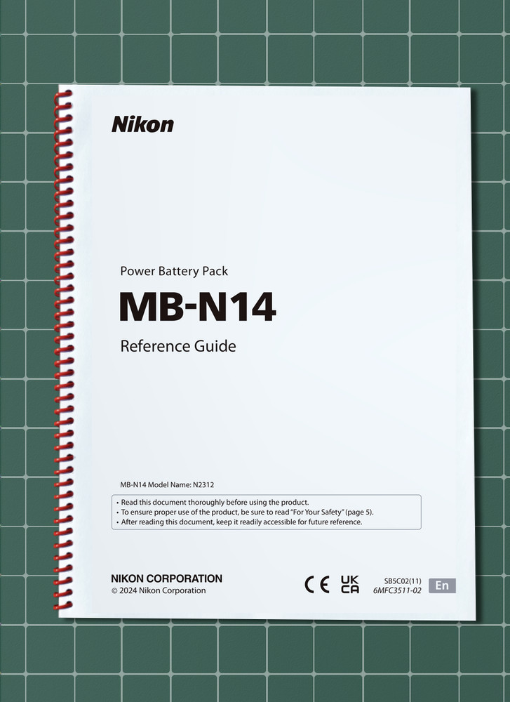 Nikon MB-N14 — Reference Guide Manual Documentation — 32 Pages — USA Made