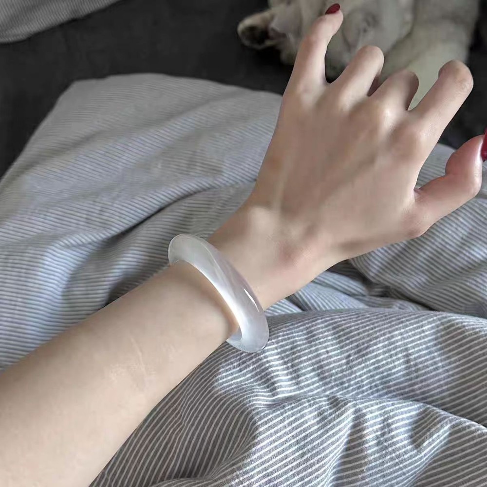 Natural White Moonstone Agate Bracelet
