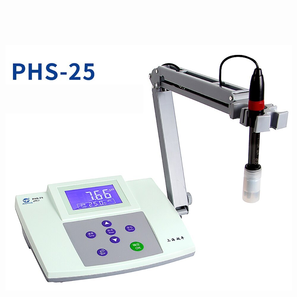 220V Acidity Meter Water Quality PH Meter Detector PHS-25 With E-201-C Electrode