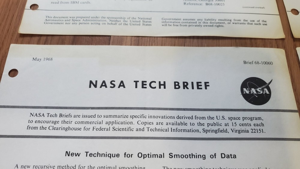 SIX NASA Tech Brief Documents May 1968 Technical Notes Clearinghouse Scientific