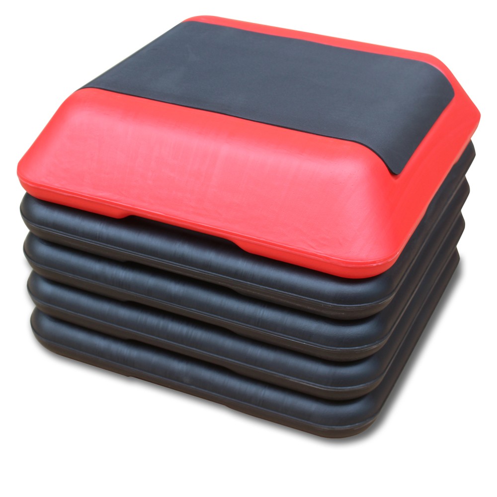 Height-Adjustable Step Aerobics Platform with 4 Risers for Home Workout