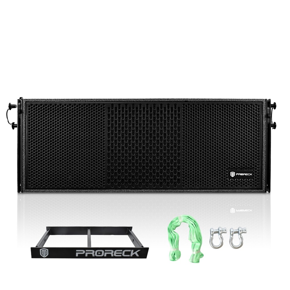 PRORECK Dual 10in Full Range 8000W Powered Line Array Speaker*4 With Frame