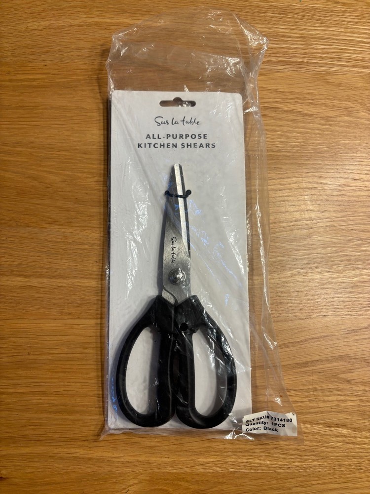 Sur la Table All Purpose Kitchen Shears, Black/Silver, New