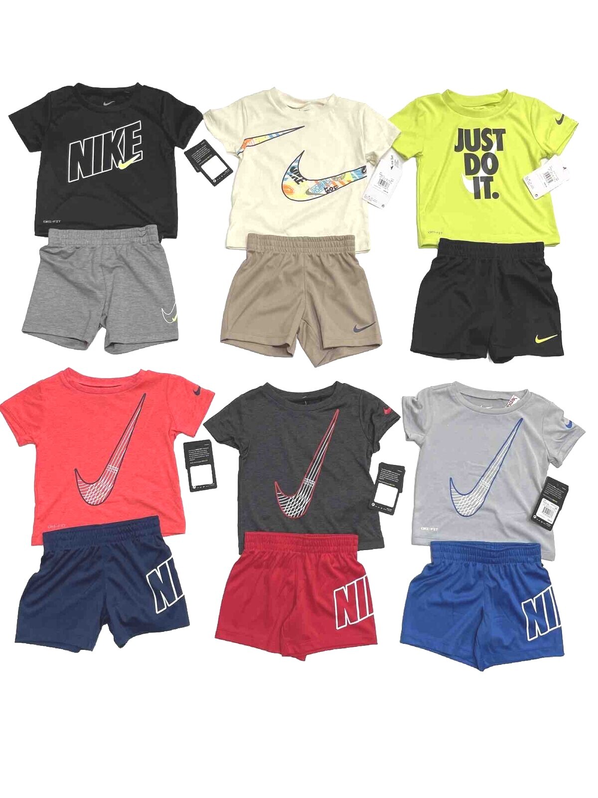 Nike Baby/Toddler Boy Short Sets, Regular or DRI-FIT, Sizes: 12M-24M & 2T-4T NWT