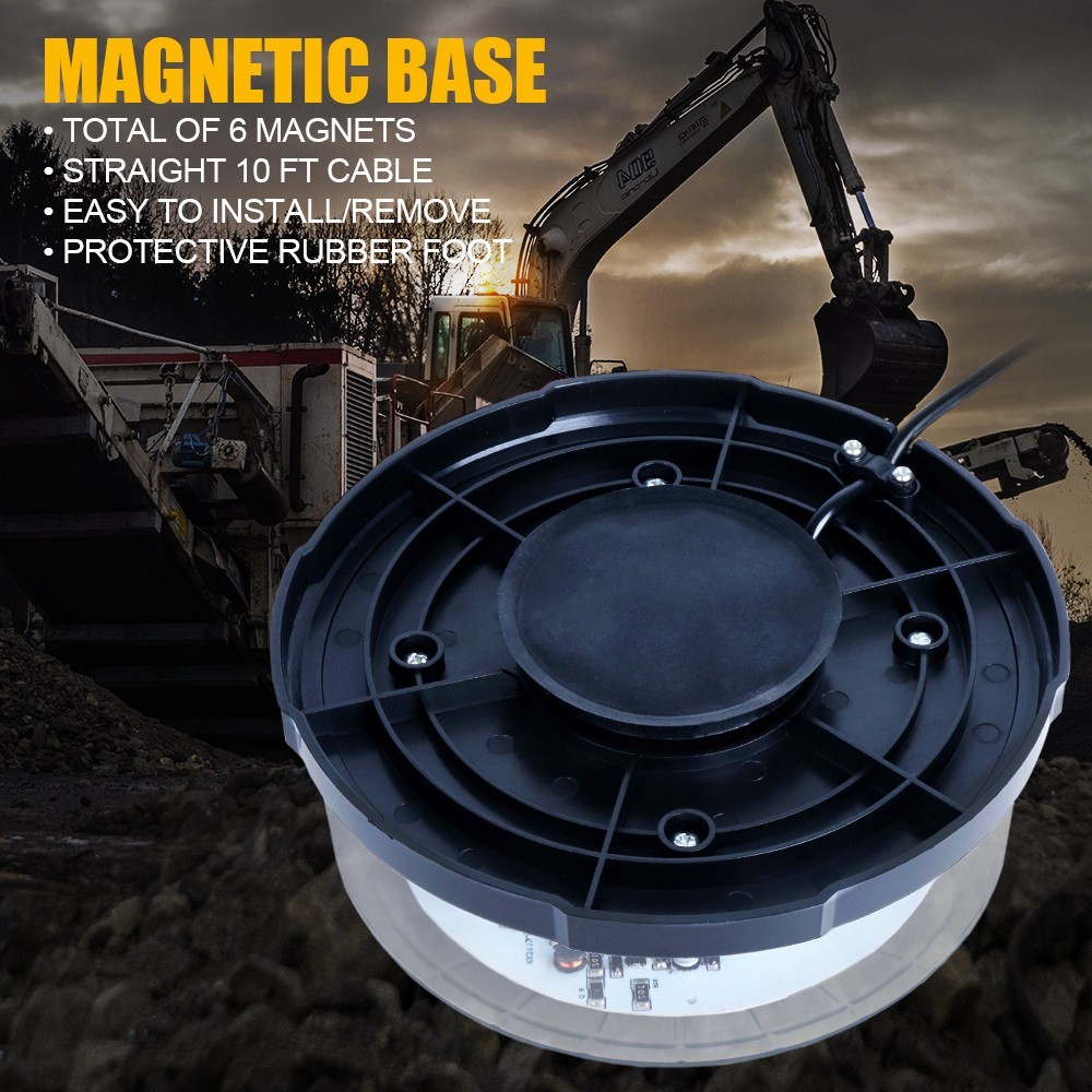 Amber White 24 LED Rooftop Flash Strobe Light Emergency Beacon 14 Flash Pattern