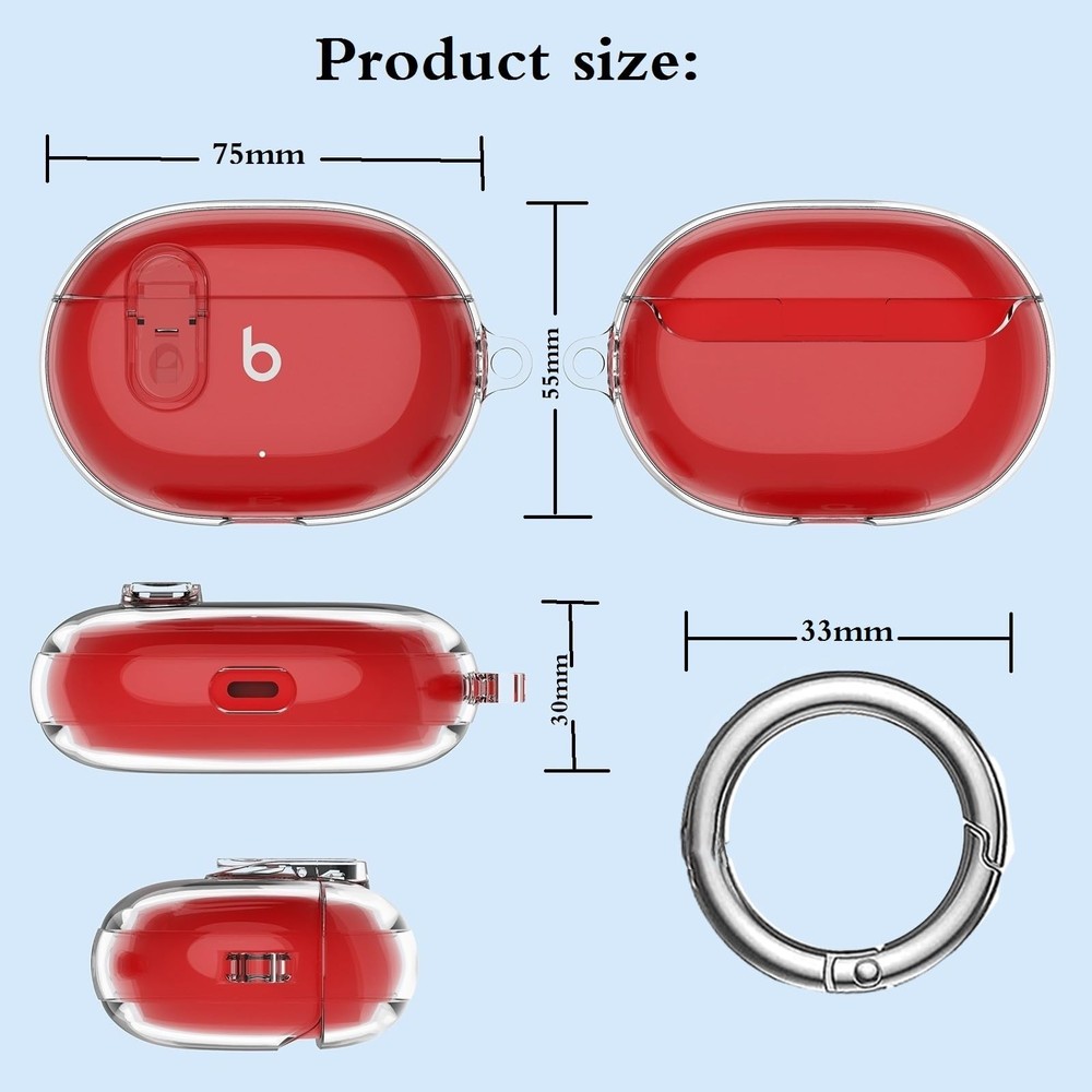 Beats Studio Buds/Studio Buds Plus Case Cover Clear 2021/2023 Men Lock