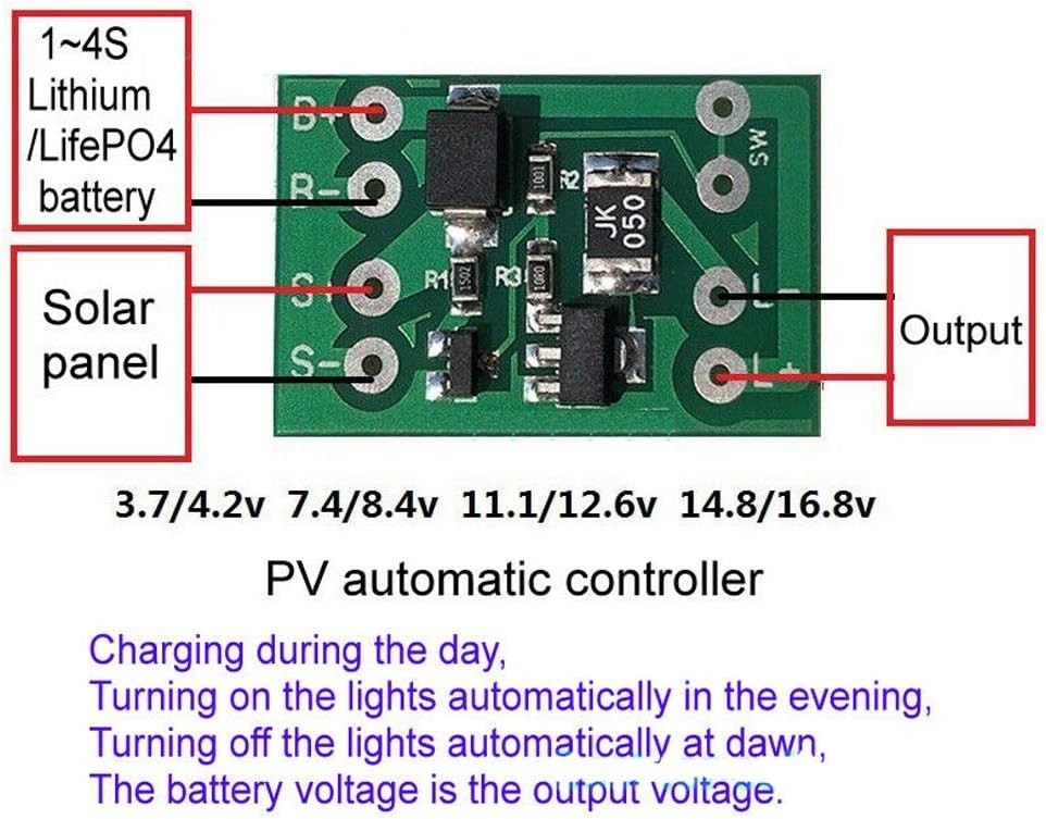 Lithium Battery Solar Charge Controller - Auto Light Control for Garden & Street