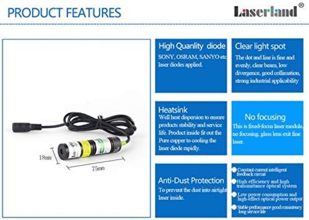 532nm Green Laser Line Module Generator Projector