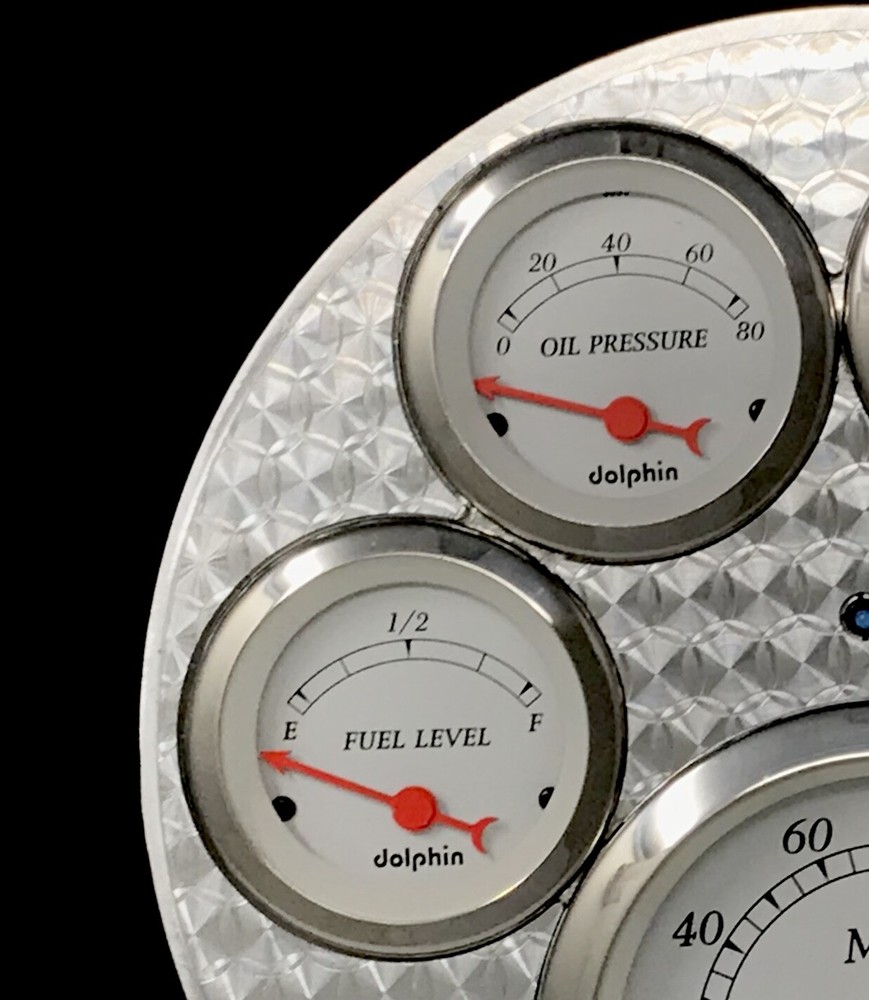 1949 1950 Chevy Car 5 Gauge Dash Panel Engine Turned Insert Mechanical White