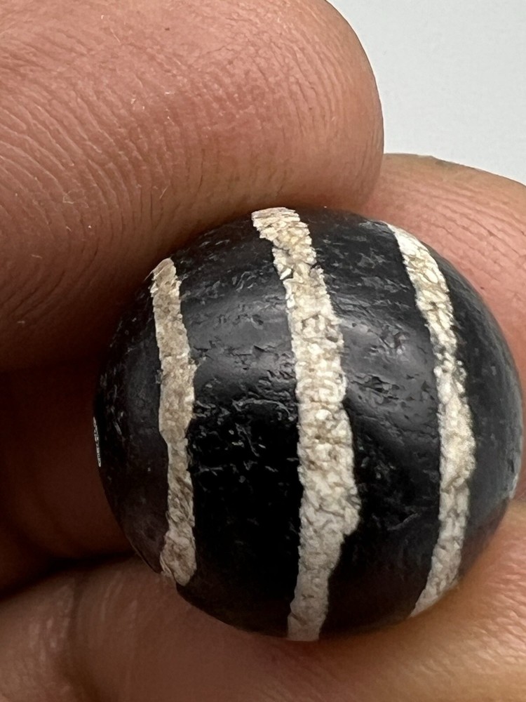 Ancient Burmese pyu Agate Bead Eached Decorated Agate Bead Amulet