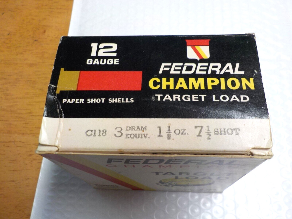 Federal Champion "Target Load" 12 Gauge Shotgun Shell Empty Box