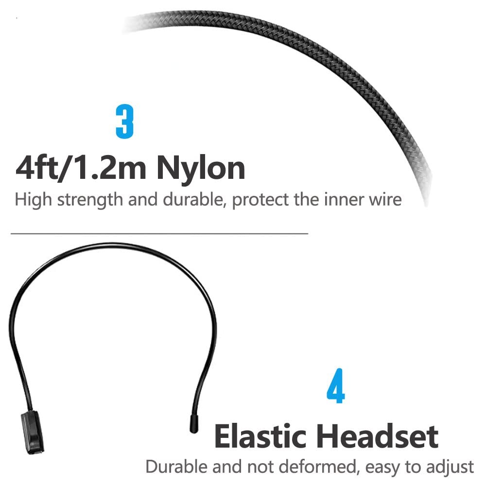 2Pcs Microphone Headset Mic, Flexible Wired Boom for Voice Amplifier, Black