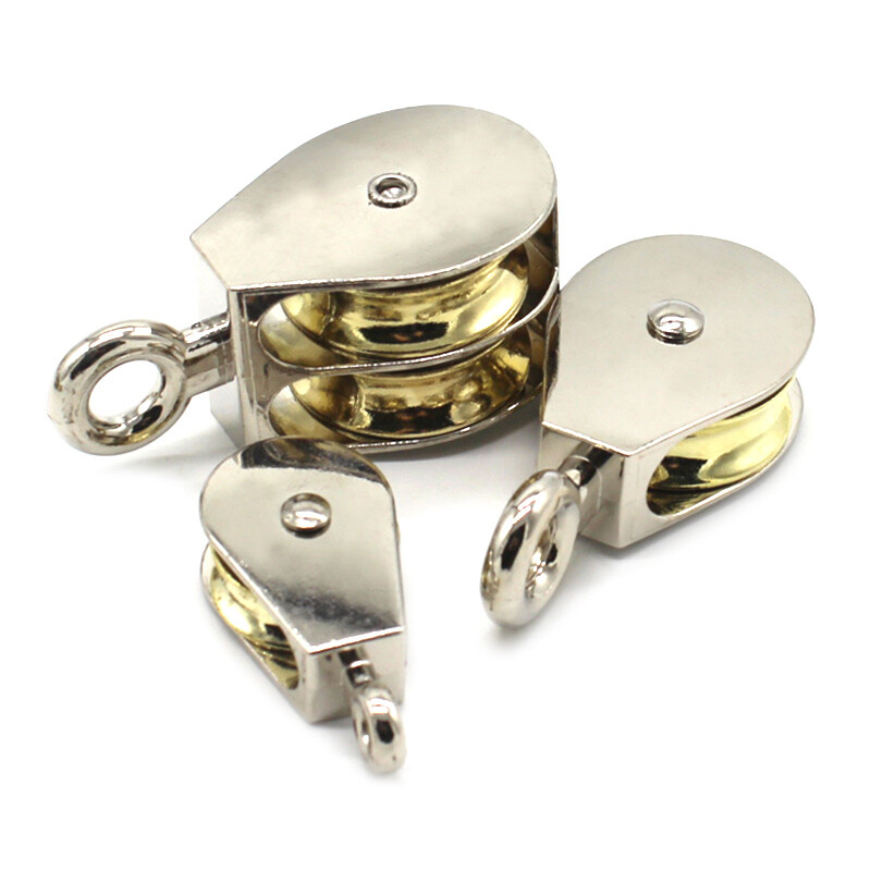 13mm - 48mm Steel Single/ Double Pulley Block Traction Wheel Swivel Lifting Rope