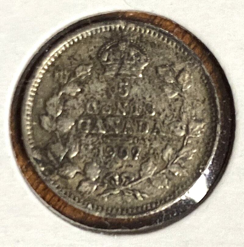 1907 Canada 5 Five Cents Major Planchet Break