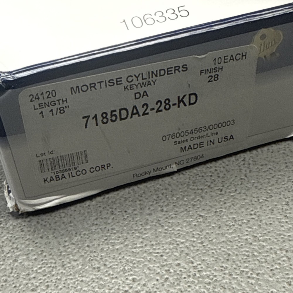 10-PACK MORTISE CYLINDERS KEYWAY 7185DA2-28-KD