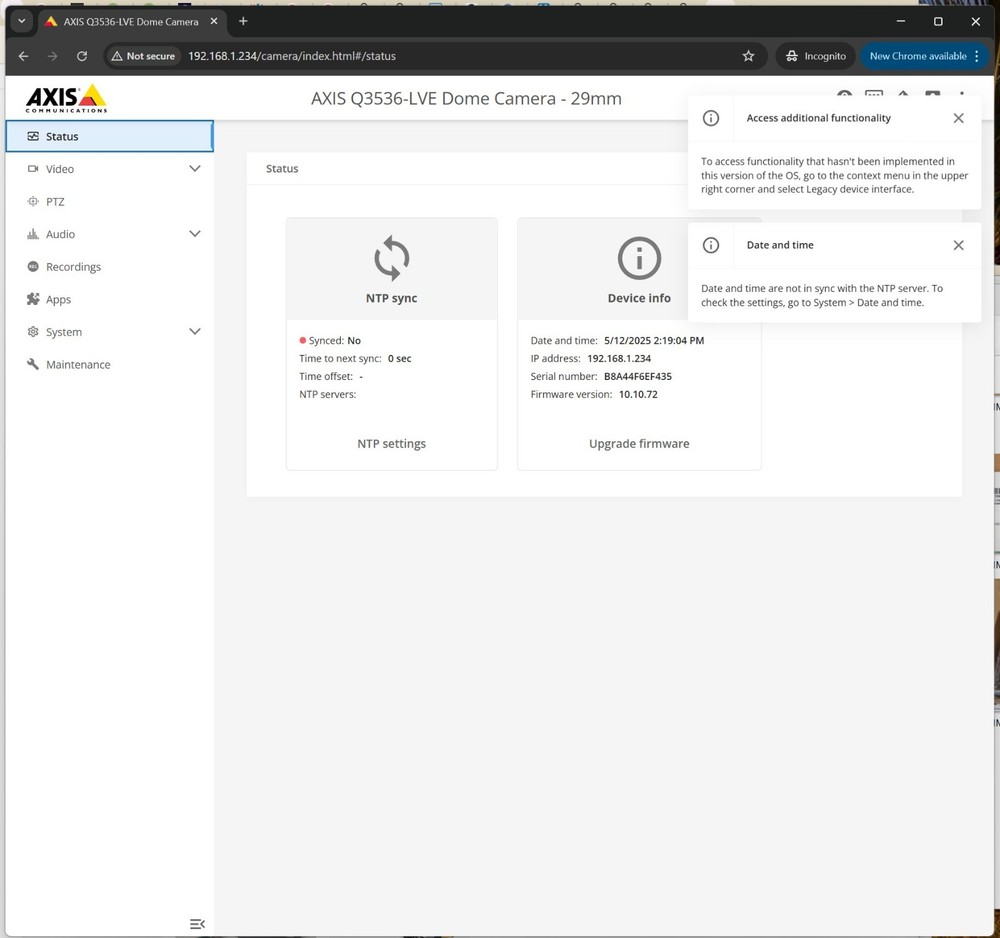 Axis Q3536-LVE 4MP Dome Camera 29mm Lightfinder Forensic WDR Deep Learning [CTD]