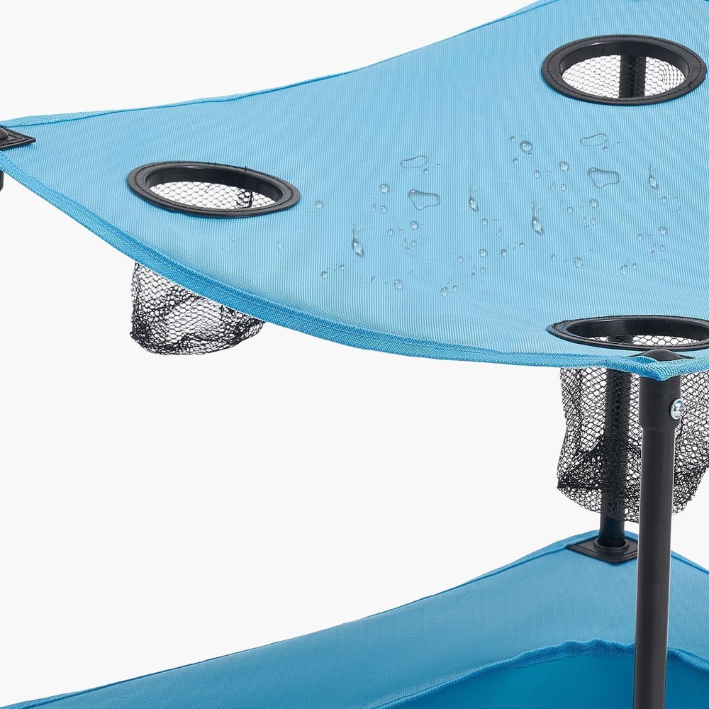 Lightweight Folding Table: 600D Oxford, 66lb Load, 4 Cup Holders, for Camping