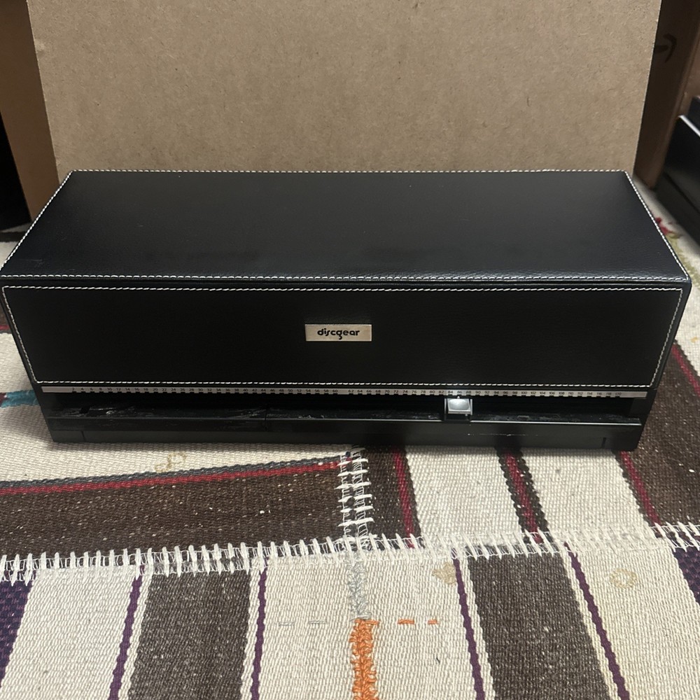 Black Leather Discgear 120 Disc Count Selector DVD CD Storage Case Holder