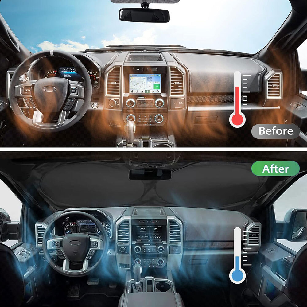 Foldable Extra Large Car Front Windshield Sun Shade Visor Cover Heat UV Blocking