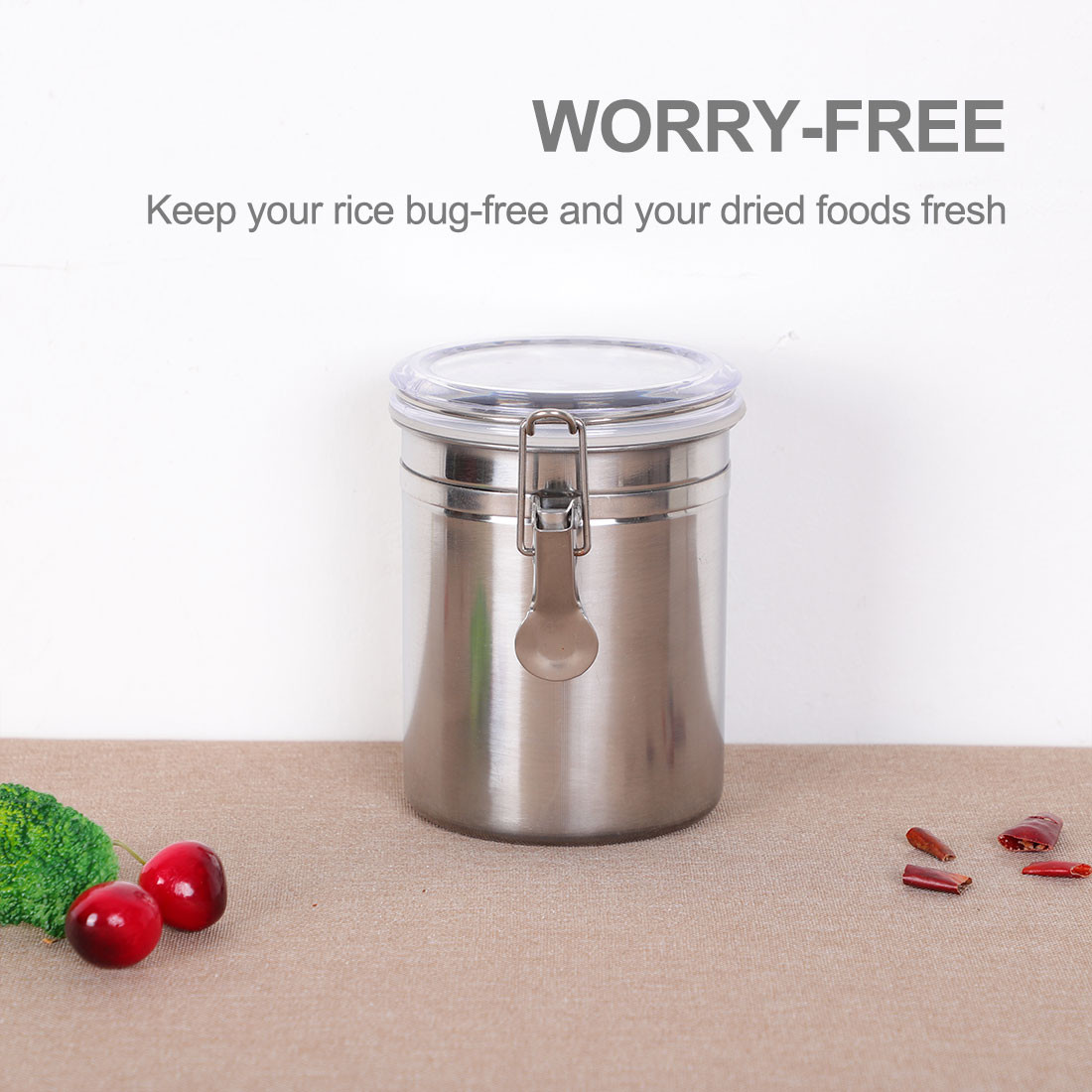 Stainless Steel Airtight Canister Kitchen Counter Food Container Storage 27oz