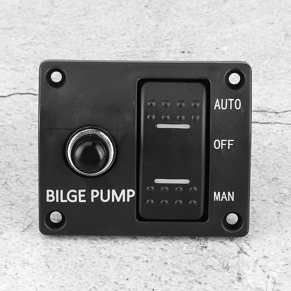 √ 3-Way Bilge Pump Switch Panel Auto Off Manual 12V 24V & LED Indicator Built In