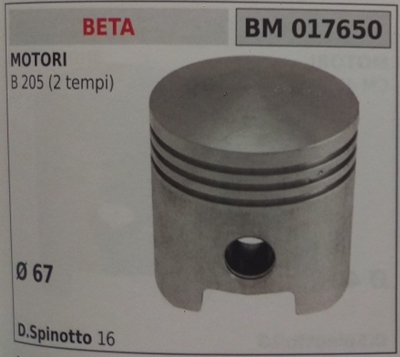 Complete Piston Engine Beta B 205 2T D.67 Pin 16