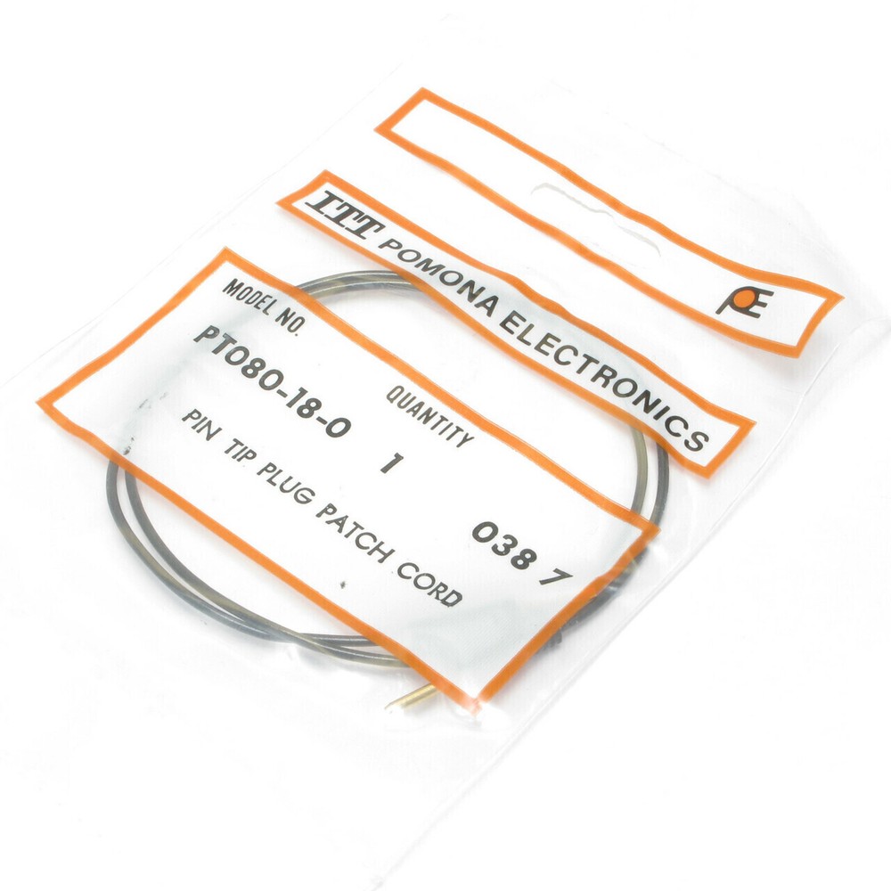 Pomona Electronics PT080-18-0 Pin Tip Plug Patch Cord, Black