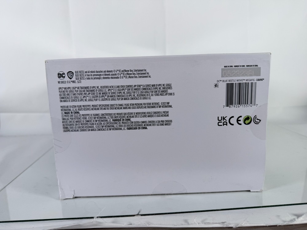 McFarlane DC Multiverse Blue Beetle Carapax Mega Action Figure box is damaged