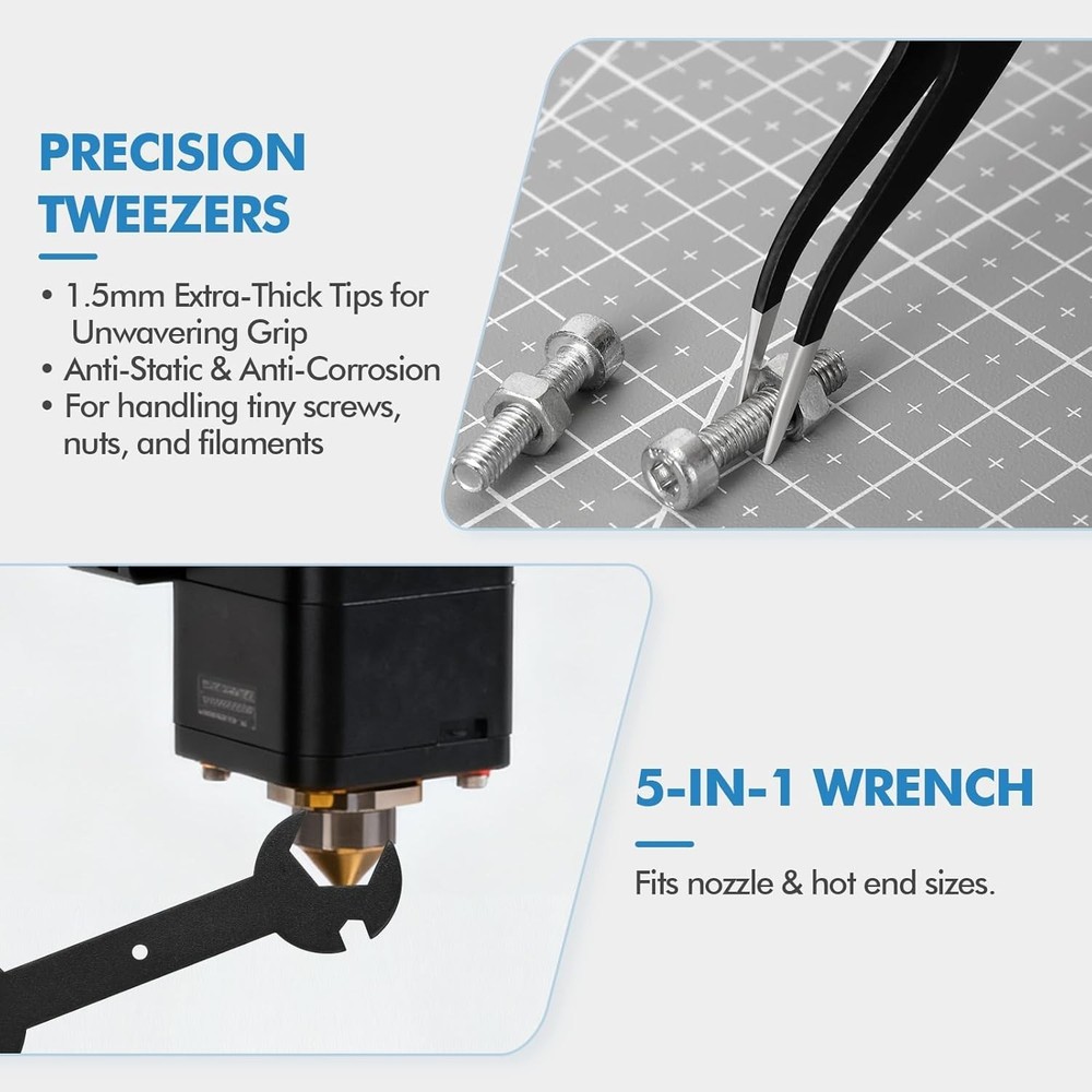 38PCS 3D Printer Tools, 3D Printer Tool Kit with Nozzle Cleaner, Scraper, Files,