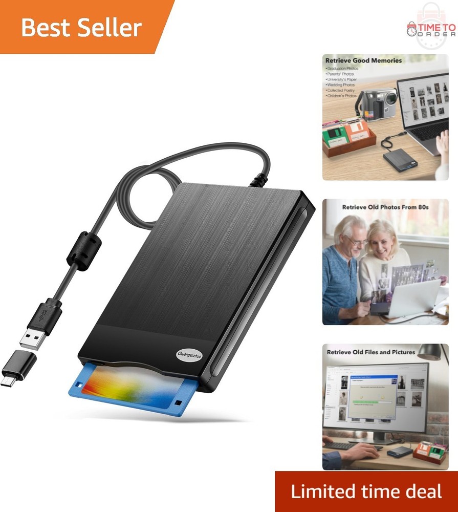 Floppy Disk Reader USB 3.5 Inch External Drive Read Write for PC,Laptop