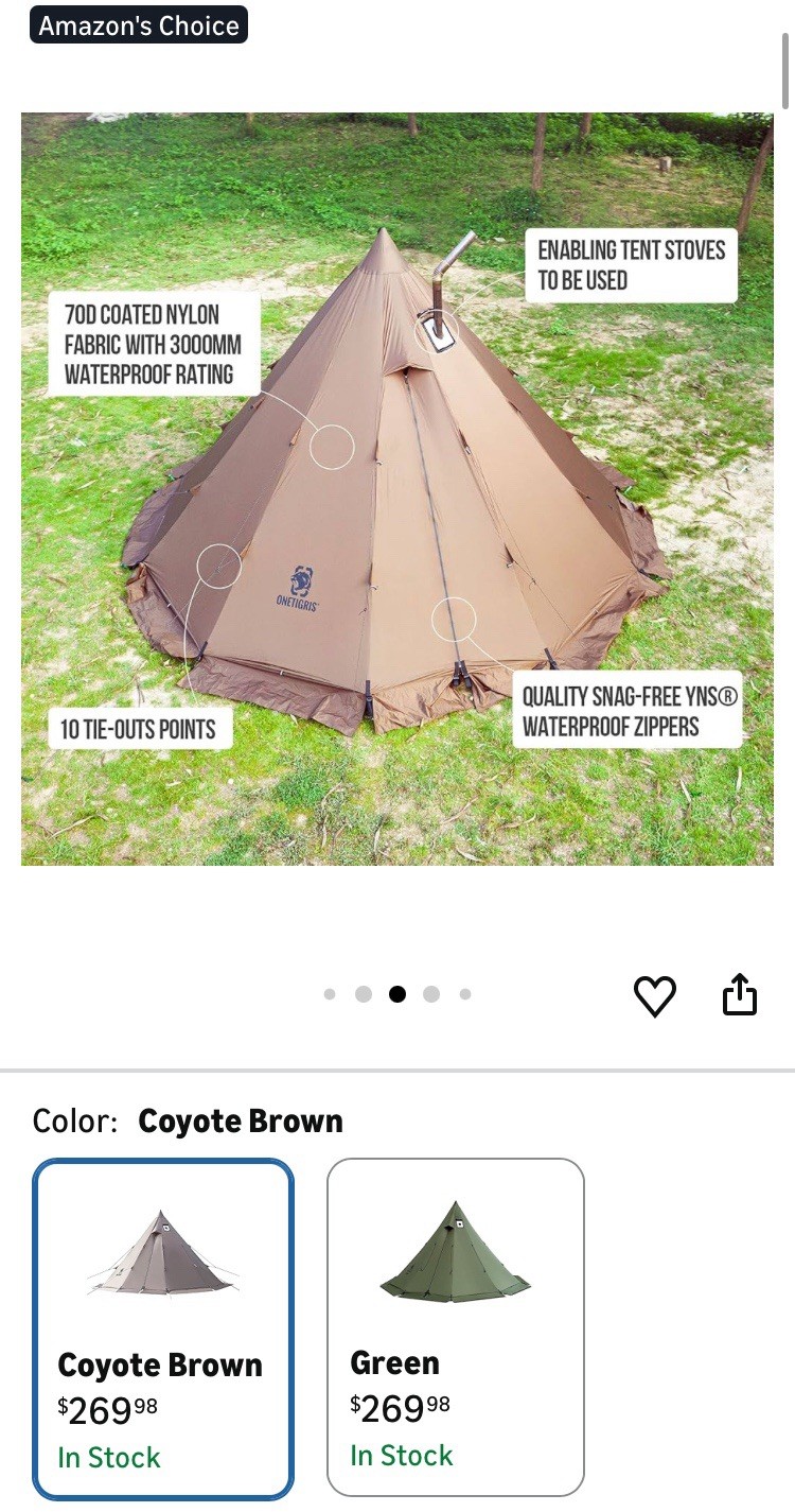 NWT OneTigris Rock Fortress Hot Tent with Stove Jack, 4 Season, 4-6 Person READ