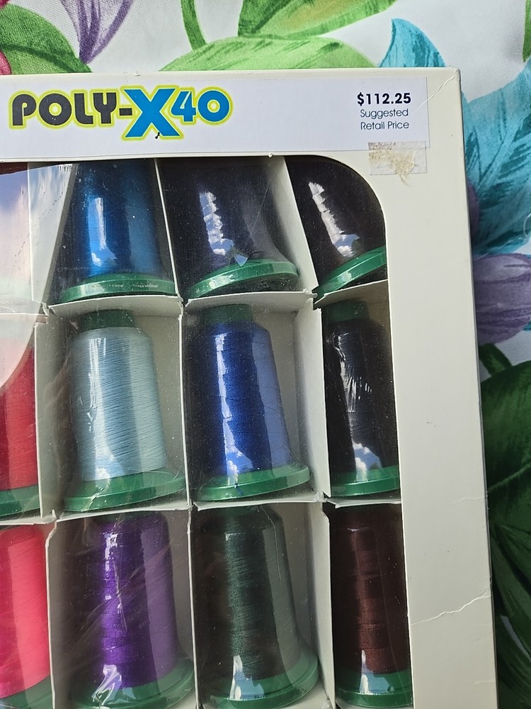 Poly X40 Embroidery Thread Kit, Spools Color-Fast Polyester
