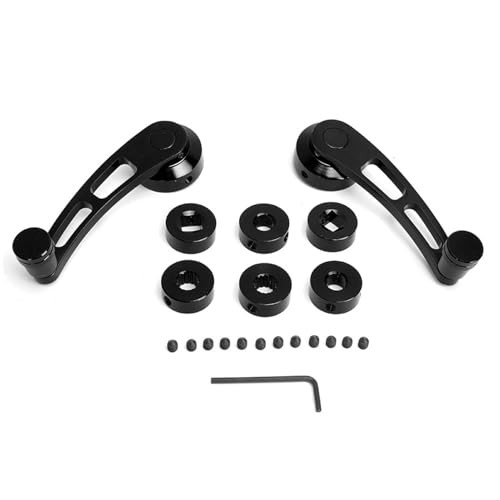 2Pcs Window Handle Window Riser Window Crank Winder Crank Winder Riser, Black