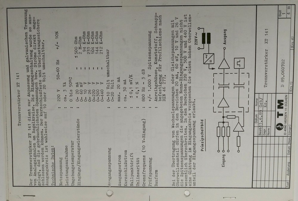 XT141 Isolation Amplifier Very Versatile Isolation Amplifier Very Versatile