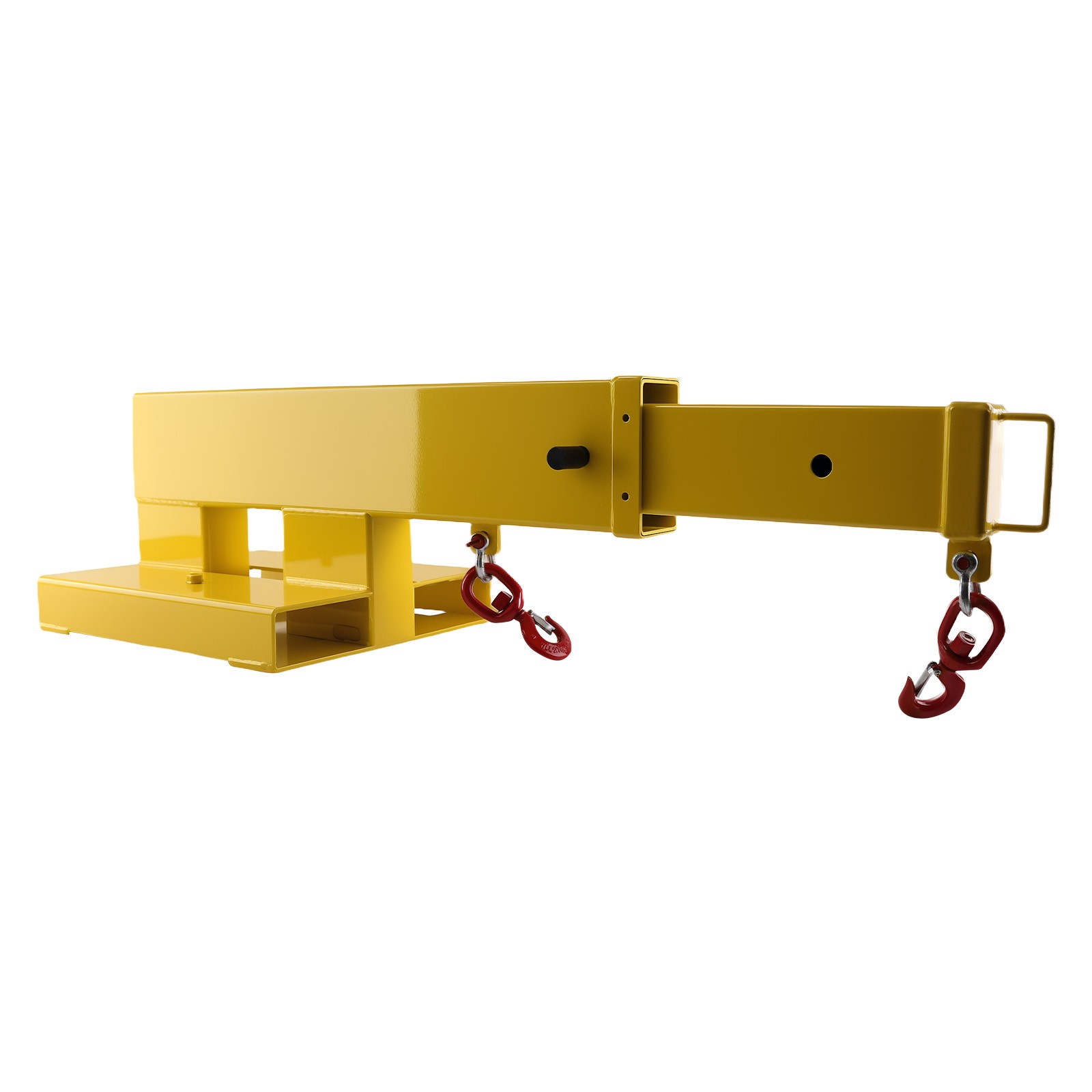 Heavy-Duty Steel Forklift Jib Boom - 47.25"-77" Adjustable Hooks Tool NEW