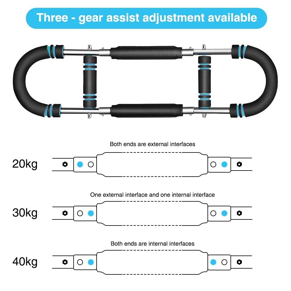 Adjustable U-Shaped Arm Strength Trainer – Portable 2-Level Resistance blue