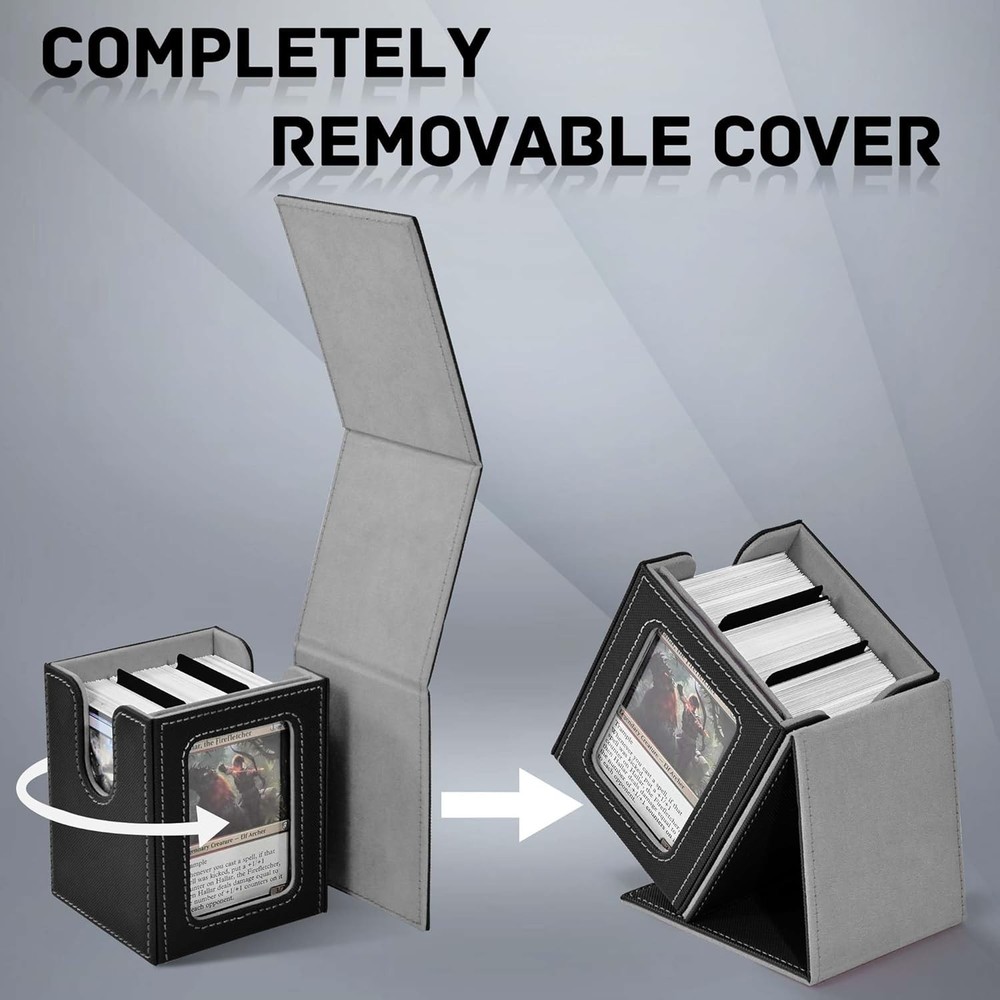 Showcase Your Cards: MTG Deck Box with Top Loader and Elegant Display Window