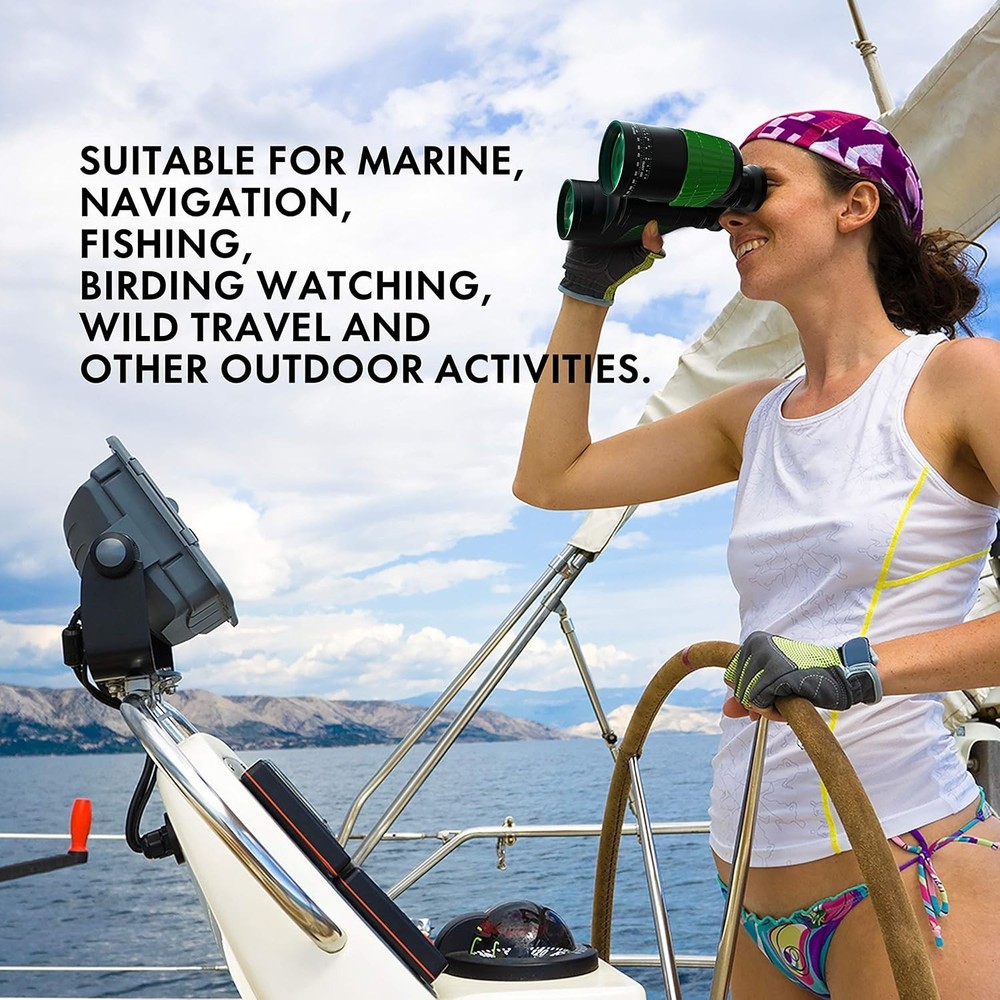 Marine Binoculars with Rangefinder & Compass=