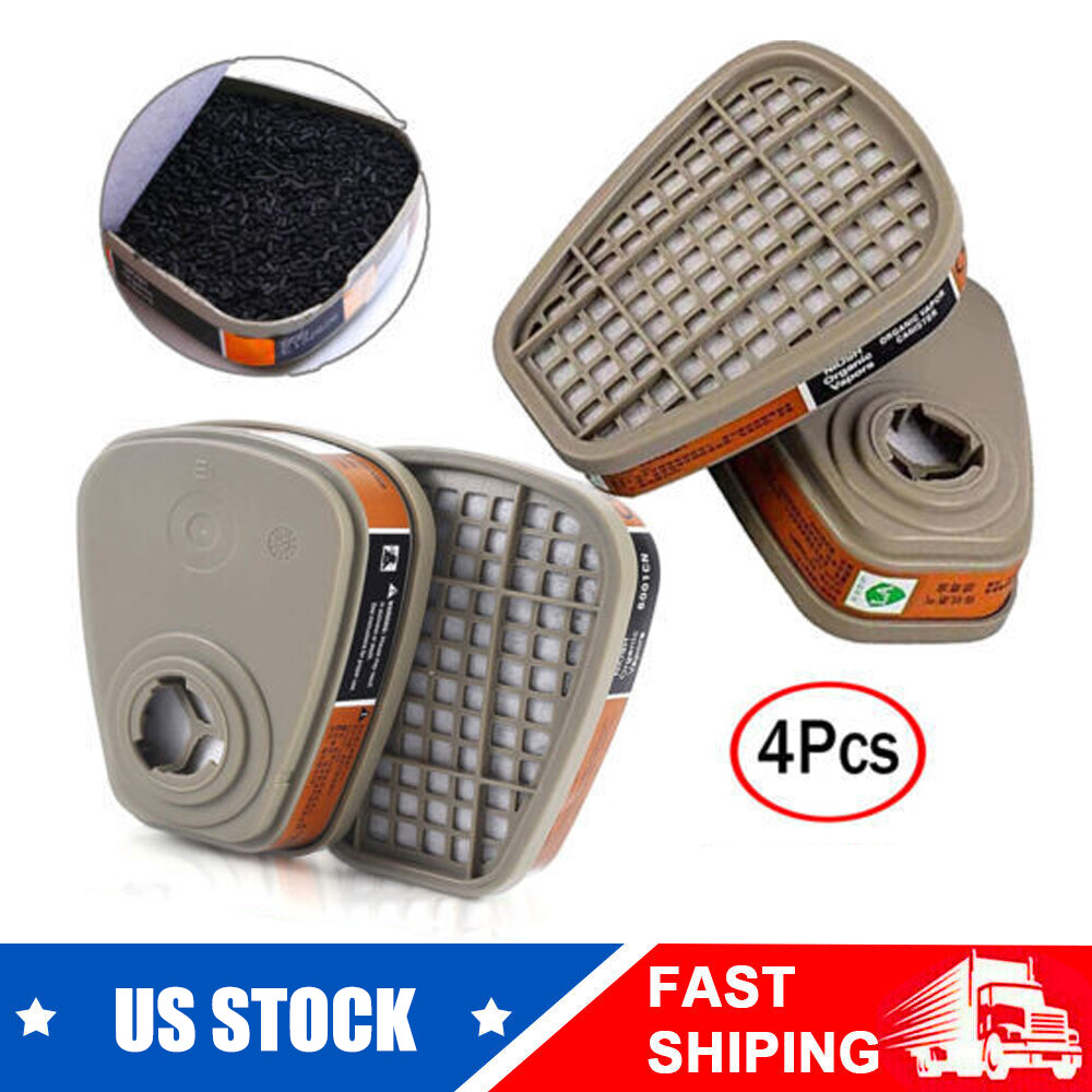 4PC 6001CN Organic Vapor Respirator Filter Cartridge For 6200 6800 7502 Gas Mask