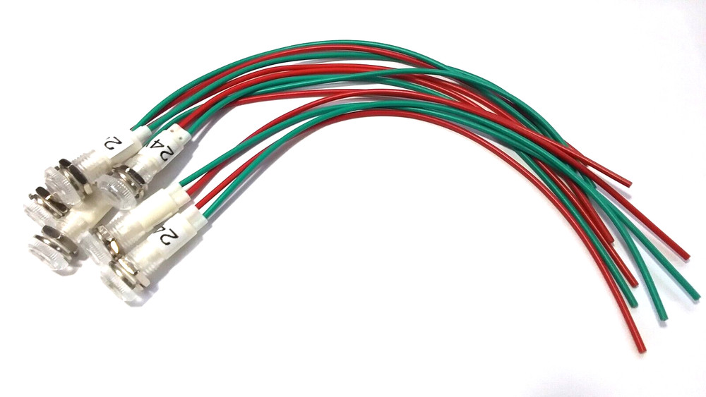 6 BBT 24 volt Waterproof White LED Low-Profile Indicator Lights